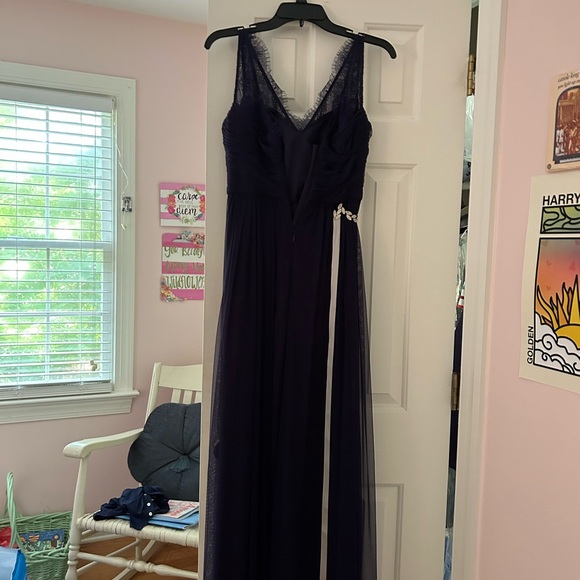 BHLDN Hitherto Fleur Dress in Navy w/Belt - Picture 3 of 4